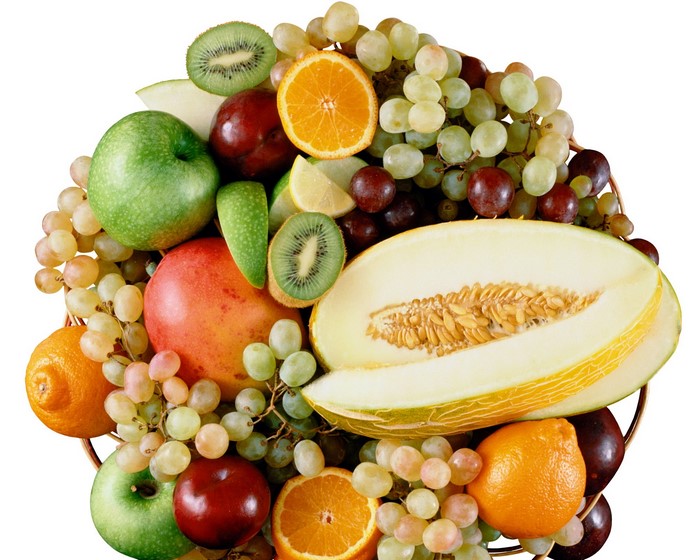 A basket of assorted fresh fruits
