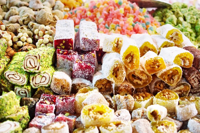 Assortment of Turkish Delight and Nuts