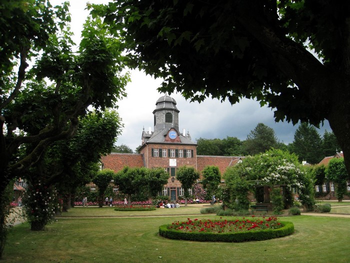 Castle with gardens and trees in Germany