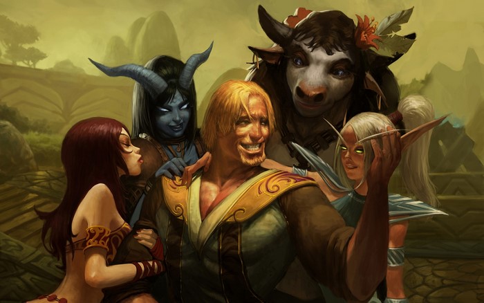 World of WarCraft characters posing together