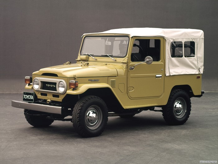 Yellow Toyota Land Cruiser FJ40 Soft Top