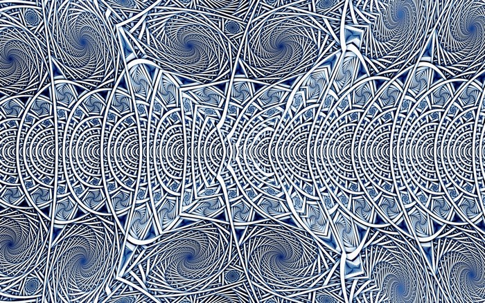 Blue and white abstract fractal pattern