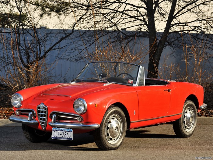 Red Alfa Romeo Spider convertible car