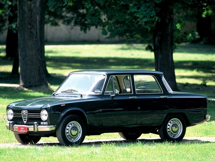 Dark Green Alfa Romeo Sedan Parked on Grass