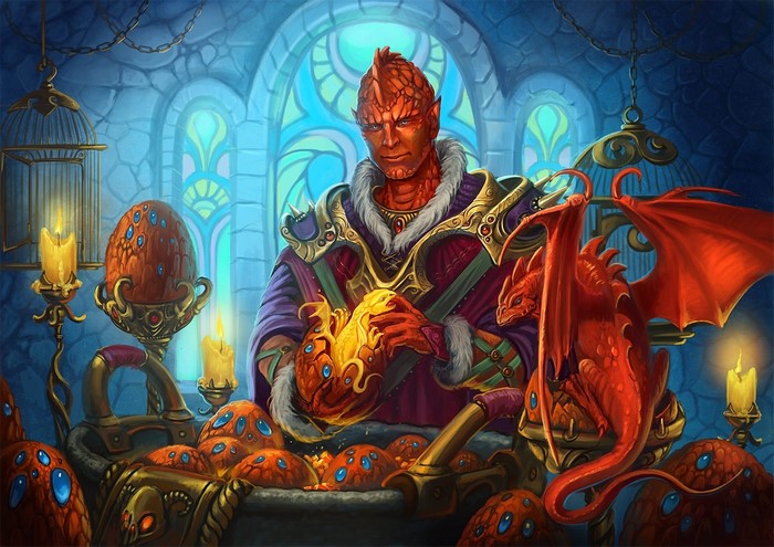 Dragon Keeper with Dragon Eggs and Hatchlings