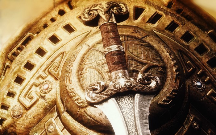 Skyrim sword and shield