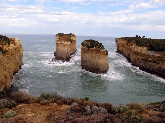 Rock formations in the ocean at Port Campbell National Park
