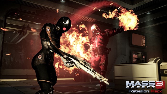 Mass Effect 3 Rebellion Pack characters in combat