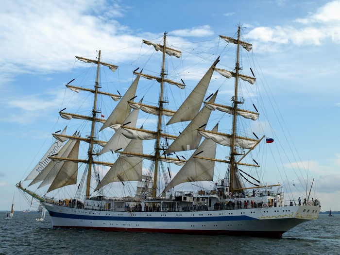 Tall ship sailing on the water