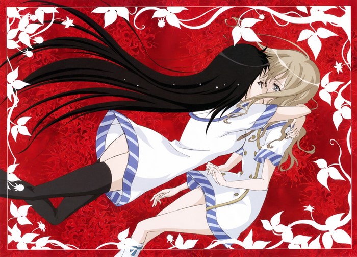 Two girls embracing, Strawberry Panic
