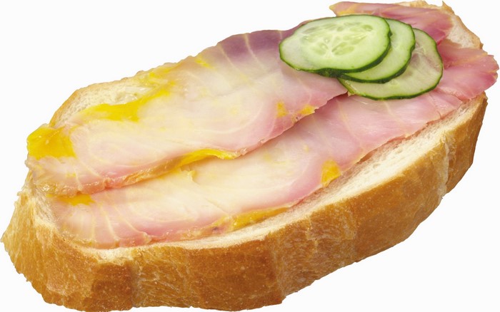 Smoked fish sandwich with cucumber and mustard
