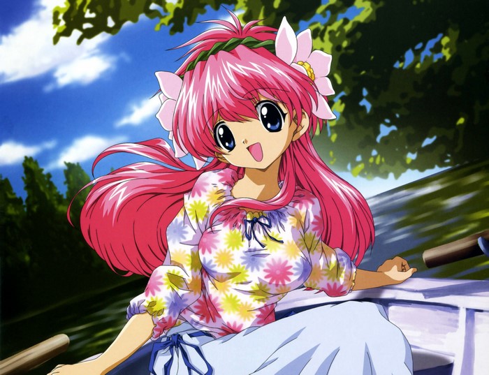 4K Galaxy Angel anime girl in a boat