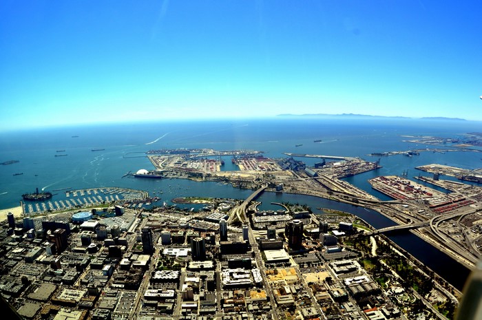 Aerial view of Long Beach, USA