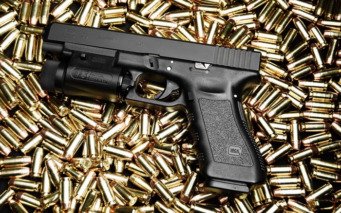 Glock 35 pistol with ammunition