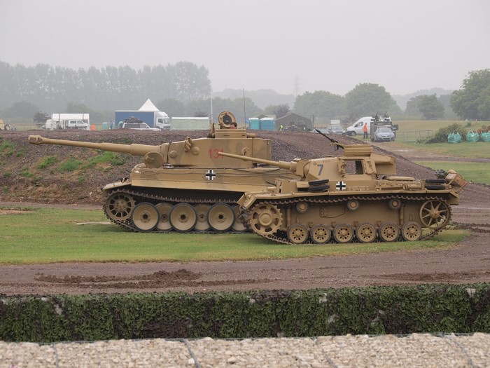 Two German tanks on display