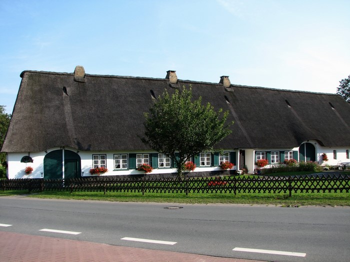 Thatched roof farmhouse in Germany