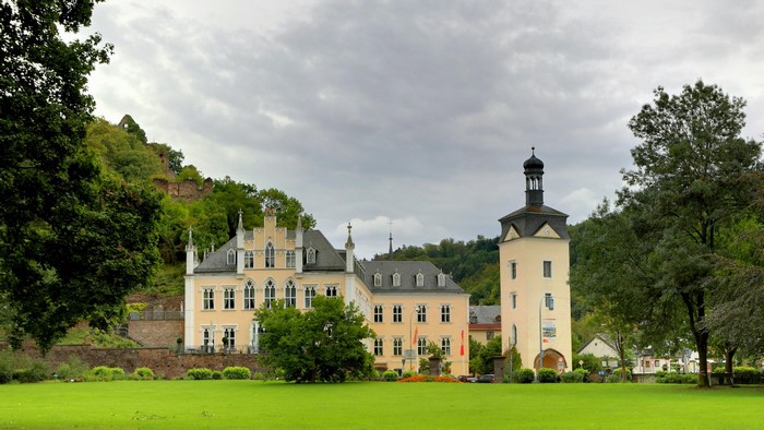 Schloss Sayn castle ruins and tower in Germany