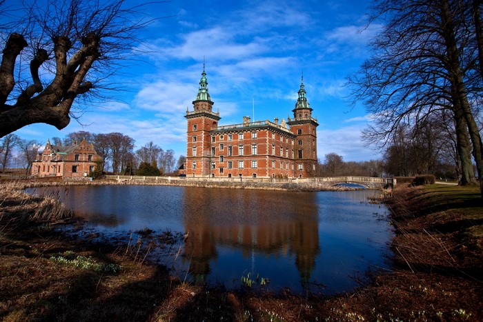 Trolle Ljungby Castle in Sweden reflected in water