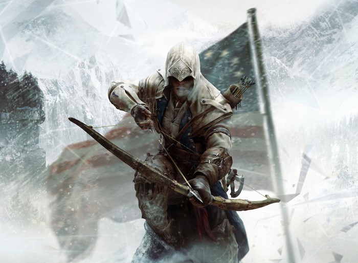 Connor from Assassin's Creed 3 with a bow
