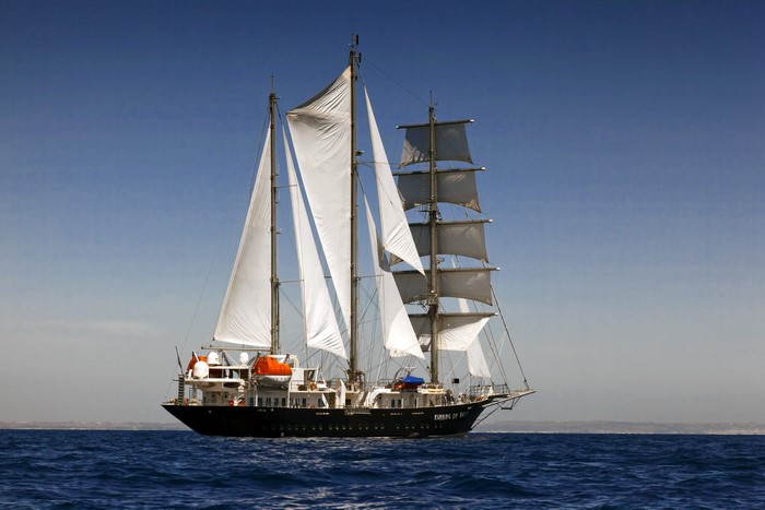 Tall Ship Sailing on the Ocean