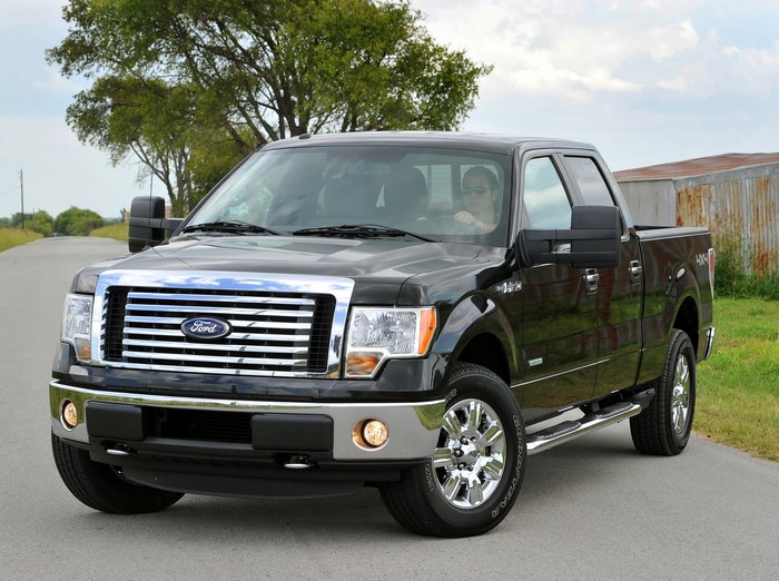 Black Ford F-150 Truck on a Road