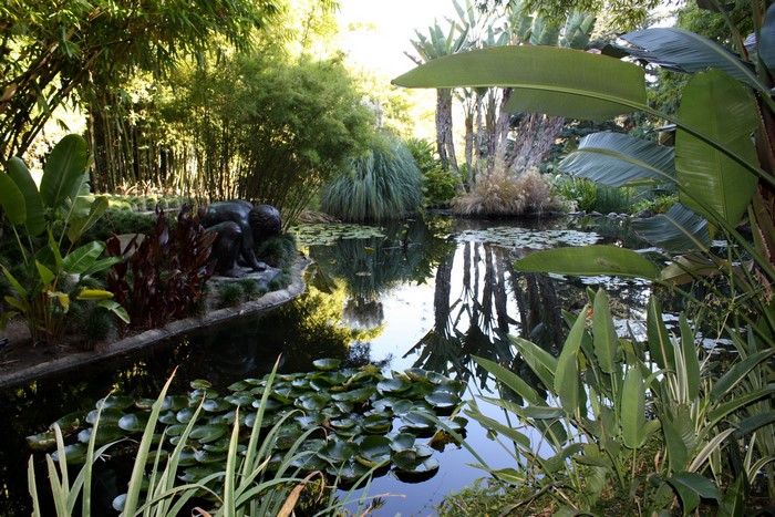 Botanical Gardens Pond with Sculpture in San Marino, California