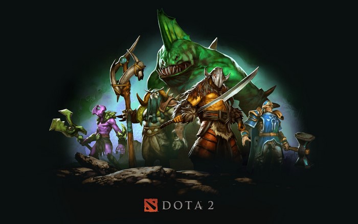 Dota 2 characters group illustration