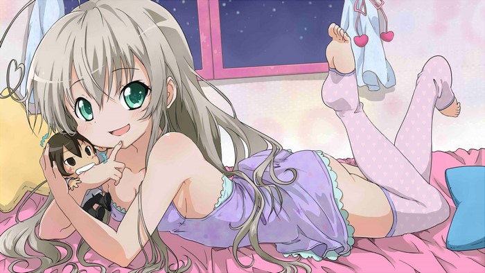 Nyaru-Ani with a plush toy