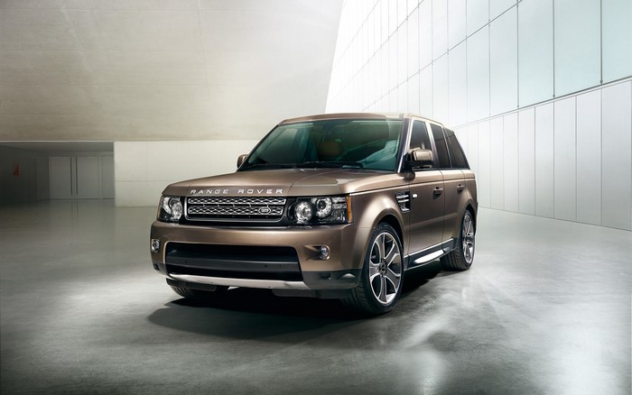 Brown Range Rover Sport parked indoors
