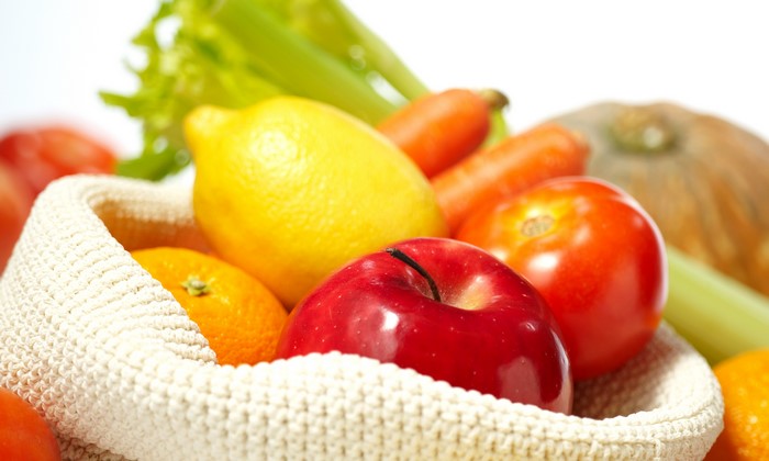 Fruit and Vegetables in a Basket