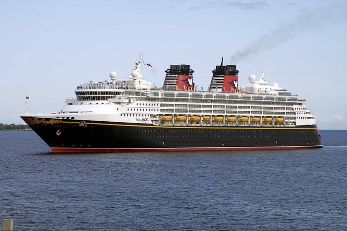 Disney Magic cruise ship sailing on the water