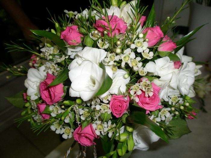 Pink and white flower bouquet