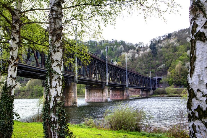 Railway bridge over a river in Germany