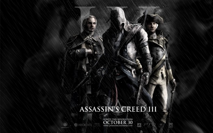 Assassin's Creed 3 characters in rain