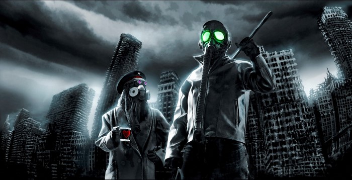 Romantically Apocalyptic characters in ruined city