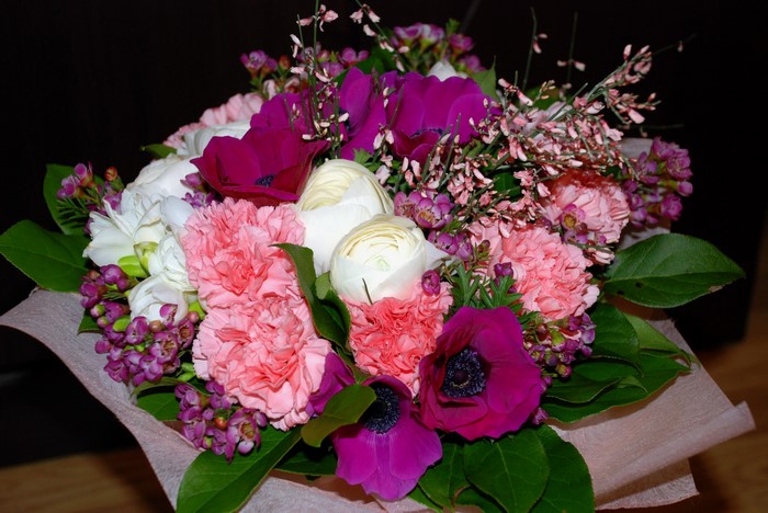 Bouquet of pink and purple flowers