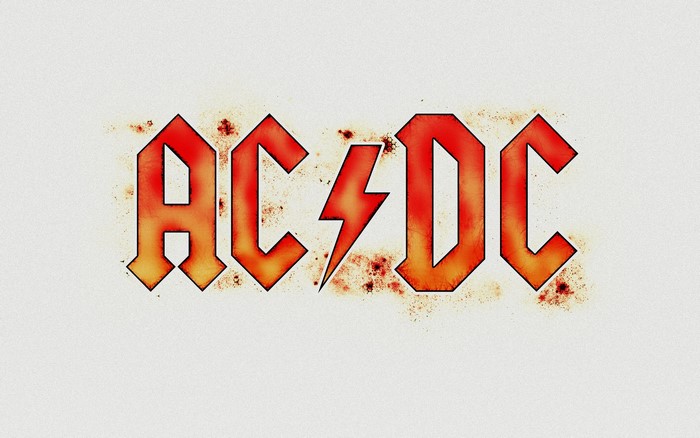 AC/DC logo with lightning bolt
