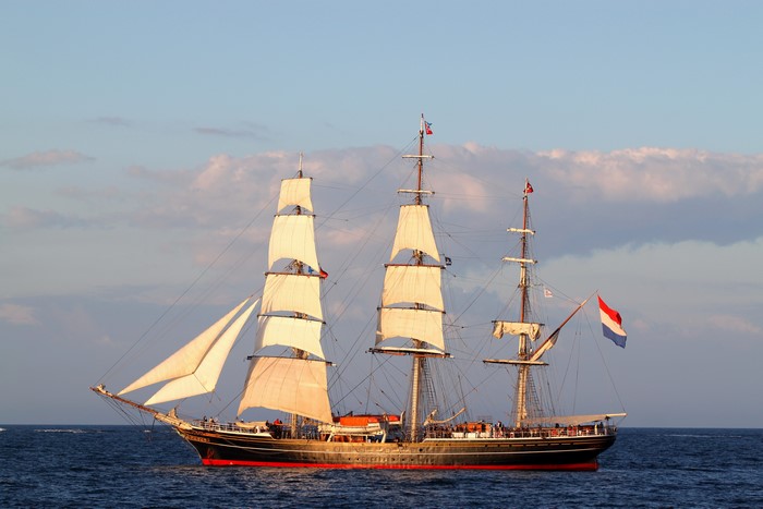 Tall Ship Sailing on the Ocean