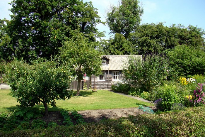 Wooden house in a garden in Denmark