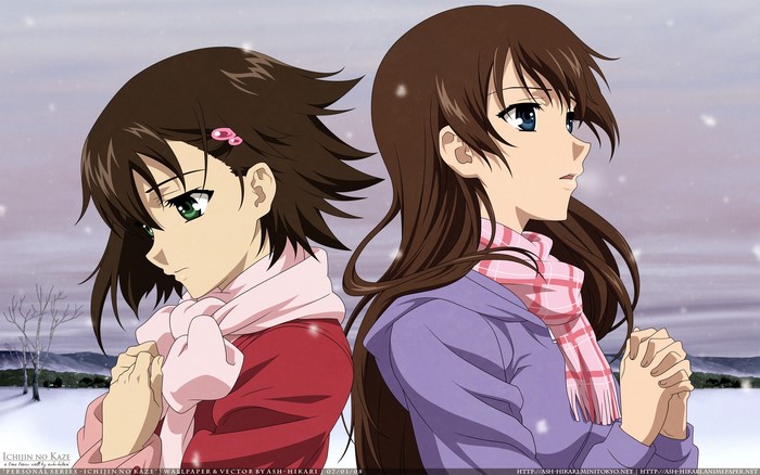 Two girls in winter from True Tears