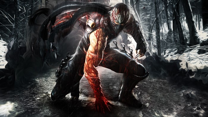 Ryu Hayabusa from Ninja Gaiden in a forest