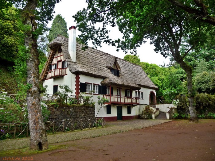 Traditional thatched house in Santana, Madeira, Portugal
