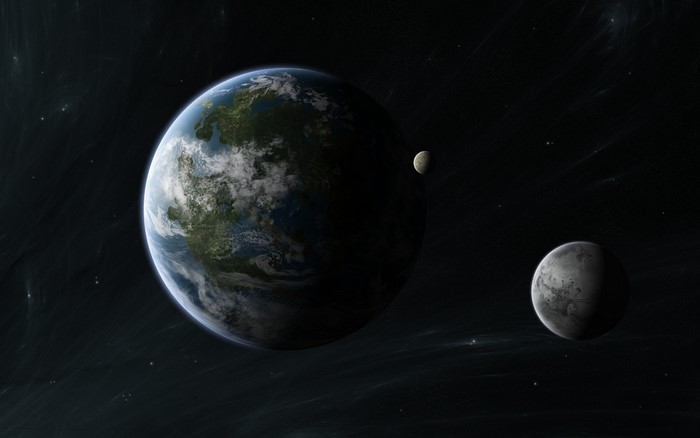 4K Planets and Moons in Space