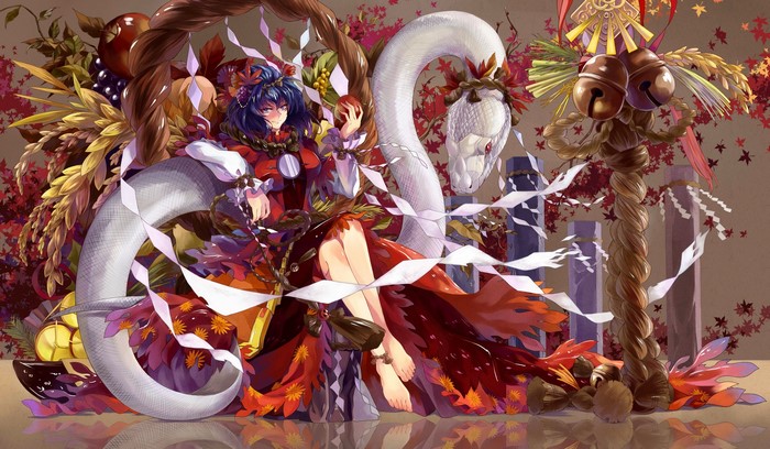 Nue Houjuu from Touhou Project with a snake