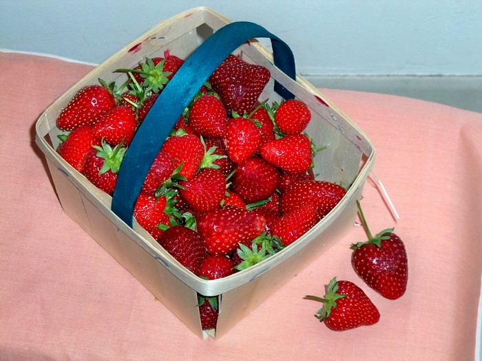 Basket of fresh strawberries
