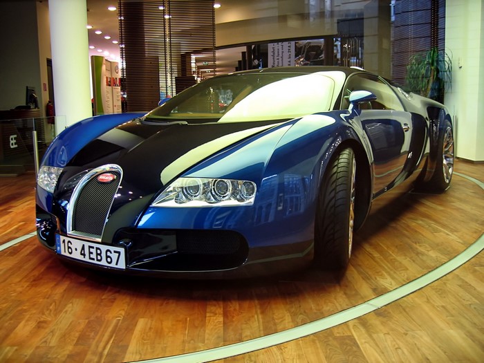 Bugatti Veyron in a showroom