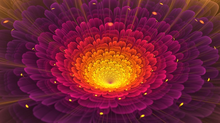 Abstract fractal flower with vibrant colors