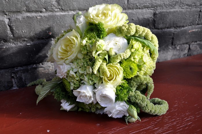 Bouquet of white and green flowers