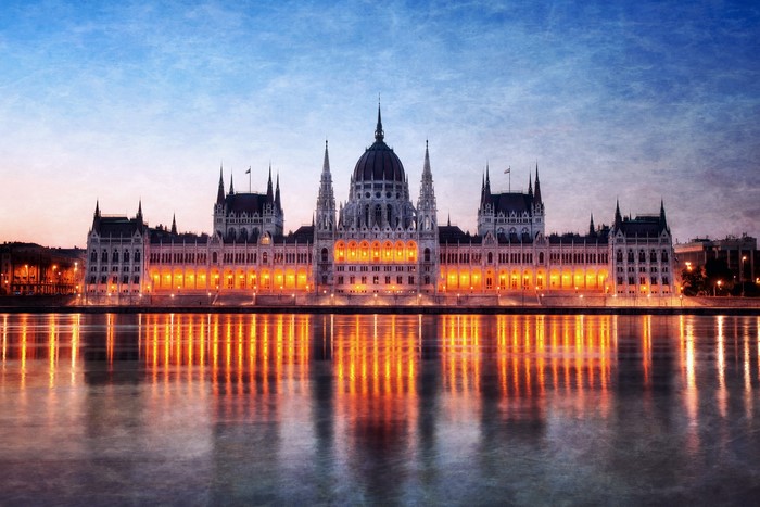 Hungarian Parliament Building at Night