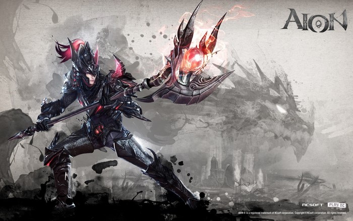 Aion: Tower of Eternity character with dragon background